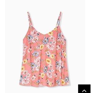 Torrid coral floral gauze swing cami size 2